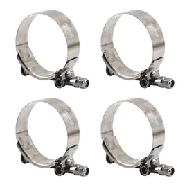 57-65mm 304 Stainless Steel T Bolt Hose Clamp Heavy Duty Pipe Clamps (4 Pieces)