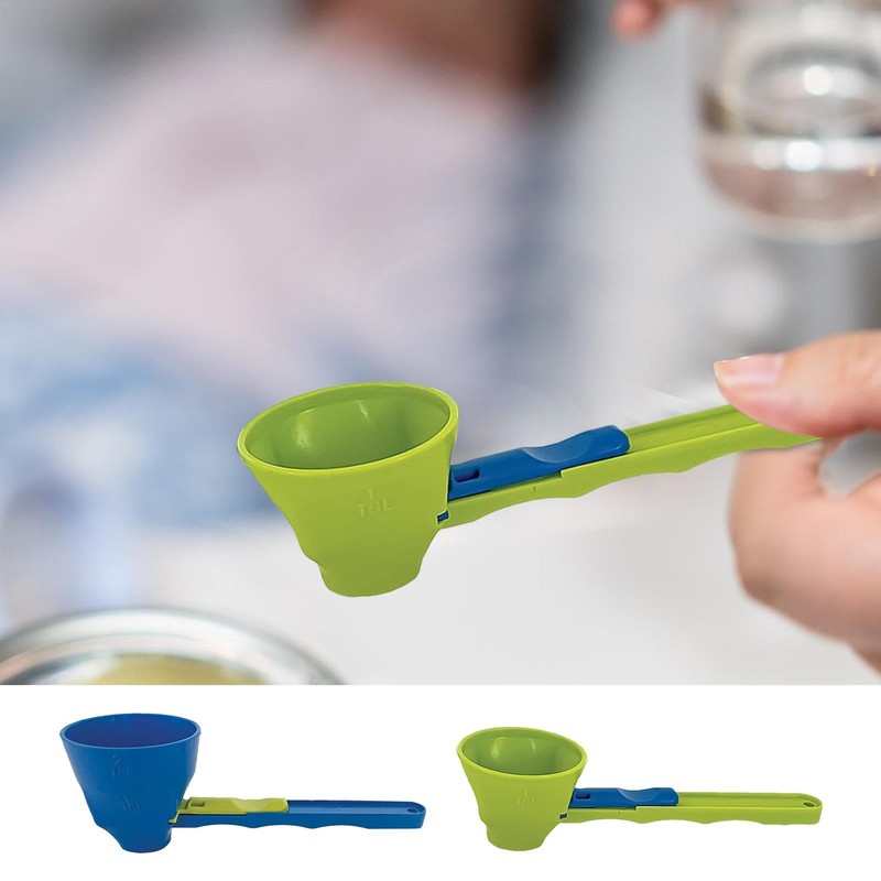 Measuring Spoon Funnel, 2 In 1 Sliding Scoop Funnel, Powder