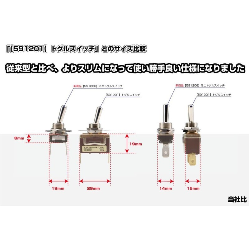 JET INOUE 591206 Slim Toggle Switch Knob 0.7 inch (17