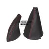 GEAR & HANDBRAKE GAITER BLACK LEATHER RED STITCHING