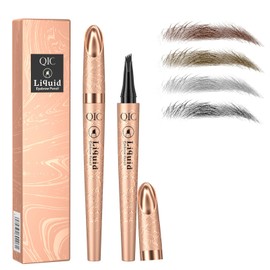 Eyebrow Pencil, Eyebrow Pencil with 4 Micro Fork Tips, Durable Waterproof Eyebrow Pencil and Smudge-proof Eyebrow Pencil, Provides Natural Looking, Defined Eyebrows (Black)
