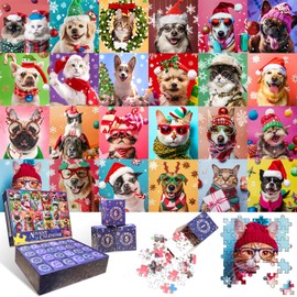 Advent Calendar 2024 Puzzle, 24 Boxes, 1008 Pieces, Family Holiday Puzzles, Countdown to Christmas, Home Decoration, Christmas Gifts for Children, Teenagers, Adults