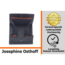 Josephine Osthoff Women's Viennese Box Purse Coin Purse Large Wallet Men's Wallet Genuine Leather RFID Protection (927), navy