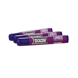 Dixon Industrial Lumber Marking Crayons, 4.5" x 1/2" Hex, Purple, 12-Pack (49300)