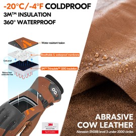 Vgo... Thermal Work Gloves Waterproof Touchscreen