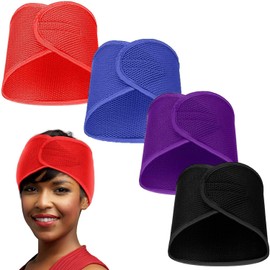 Mesh Hair Wraps for Hair - 4 Pieces Sleeping Cap, Spa Headbands, Hair Nets for Sleeping, Wash Face (Multiple colors, Pack of One)