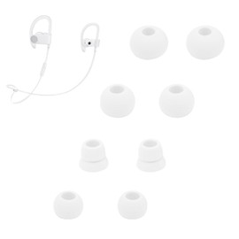 Replacement Eartips Compatible with Powerbeats 3 Powerbeats 2/1, 4 Pairs Replacement Earbuds Silicone Ear Tips Eargels Set - Small, Medium, Large and Double Flange (White)