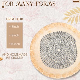 Ferraycle 2 Pieces Pie Weights for Baking Crust Pie Crust Weight Protectors for Edges Baking Beads Chain Stainless Steel Beads for Dough Kitchen Cooking Blind Pastry(6 Ft, 10 Ft)