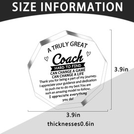 Coach Gifts for Women Men Volleyball Soccer Baseball Football Softball Basketball Tennis Wrestling Cheerleading Gymnastics Hockey Coaches Gift Thank You Appreciation Personal Trainers Acrylic Plaque
