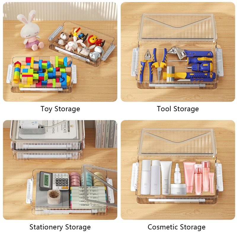 Marte Vanci Plastic Storage Bin with Lid Portable Project Case