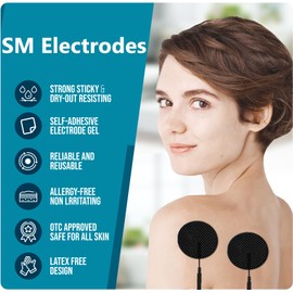 TENS Unit Electrode Pads Multiple Sizes Tens Electrodes for Tens Unit Replacement Pads for Tens Unit Pads Replacement 2"X 2" Tens Pads Replacement Reusable for Tens 7000 Replacement Pads Black