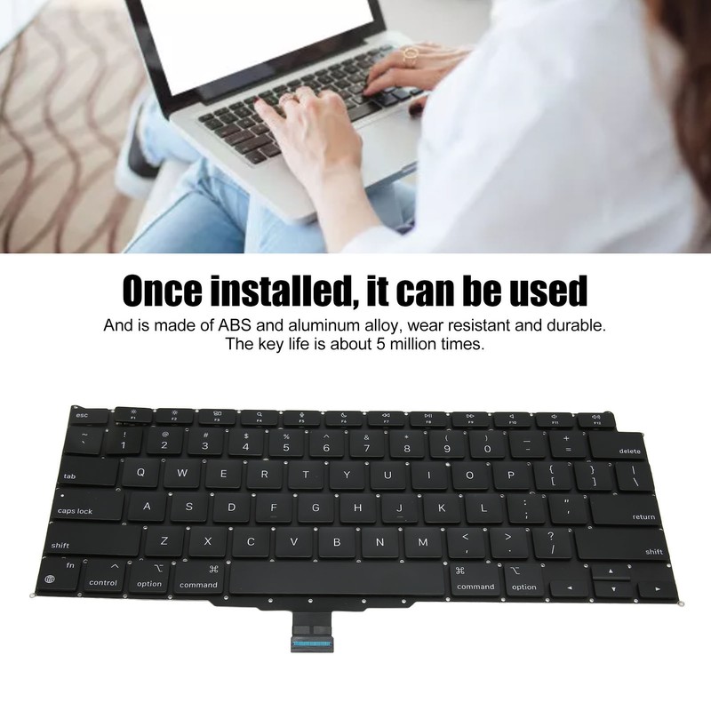 Replacement Keyboard Durable Reliable Replacement Keyboard for OS X Laptop