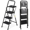 SEGAWE 3 Step Ladders Folding Step Stool Anti-Slip Pedals Compact