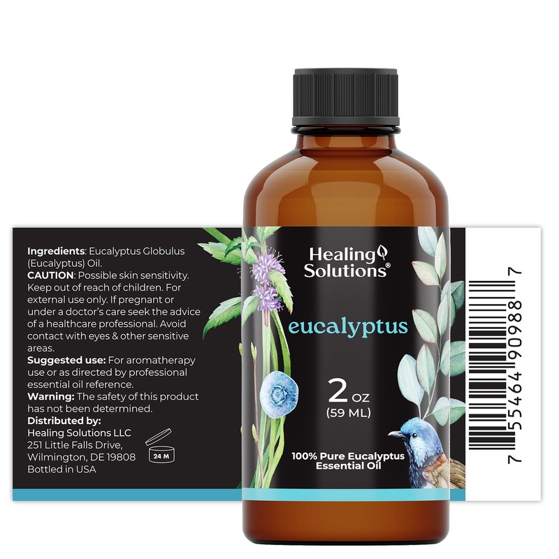 Healing Solutions Eucalyptus Essential Oil - 2 Fluid Ounces