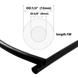 ANPTGHT Silicone Tubing 3/8" ID x 1/2" OD Black Food Grade High-temperature Pure Silicone Hose Tube Pipe for Air and Liquid Transfer (Length 1 Meter- 3.3FT)