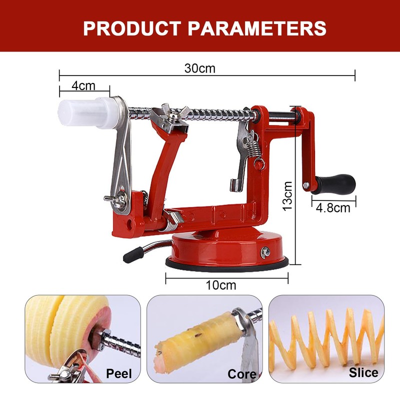 Apple Peeler, Apple Peeler Slicer Corer, Durable Hand-Operated Fruit Peeler