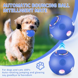 Interactive Smart Pet Toy – Planet-Shaped Moving Dog Ball with LED Lights, Automatic Bouncing Ball, USB Rechargeable, Self-Moving for Dogs and Cats Under 20lbs.