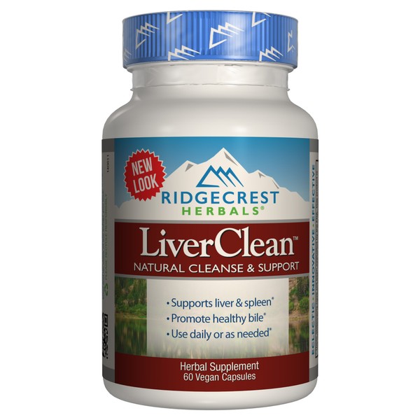 RidgeCrest Herbals LiverClean, Natural Cleanse and Support, 60 Vegan Capsules
