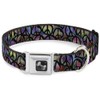 Buckle-Down Dog Collar Seatbelt Buckle Peace Psychedelic Available In Adjustable