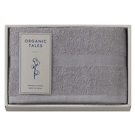 Towel Gift Organic Face Towel, 11.4 x 29.5 inches (29 x 75 cm), Organic Tales, Gray, Made in Japan ALE2310GY