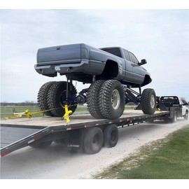 Mytee Products 4 in. x 30 ft. Ratchet Tie Down Straps with Chain Anchor 5400 Lbs WLL Flatbed Trailer Tie Down (2 Pack)