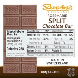 Schmerling's Swiss Milk Chocolate with Nougat Praline Filling - Rosemarie Split Hazelnut Praline - Gluten Free - Kosher For Passover OU - GMO Free - 3.5oz Each (Pack of 5)