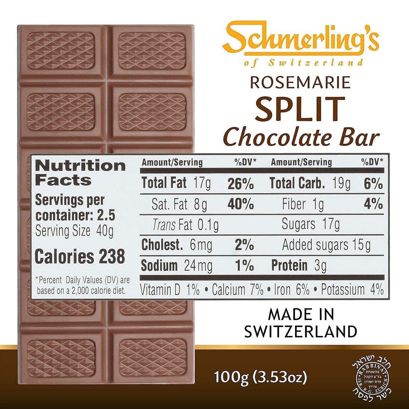 Schmerling's Swiss Milk Chocolate with Nougat Praline Filling - Rosemarie