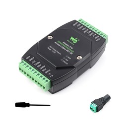 Industrial 8-Ch Analog Output Module 12-bit DA Conversion DC 7~36V Wide Voltage Power Supply, Sending Modbus RTU Protocol Commands via RS485, 8-CH Voltage Output