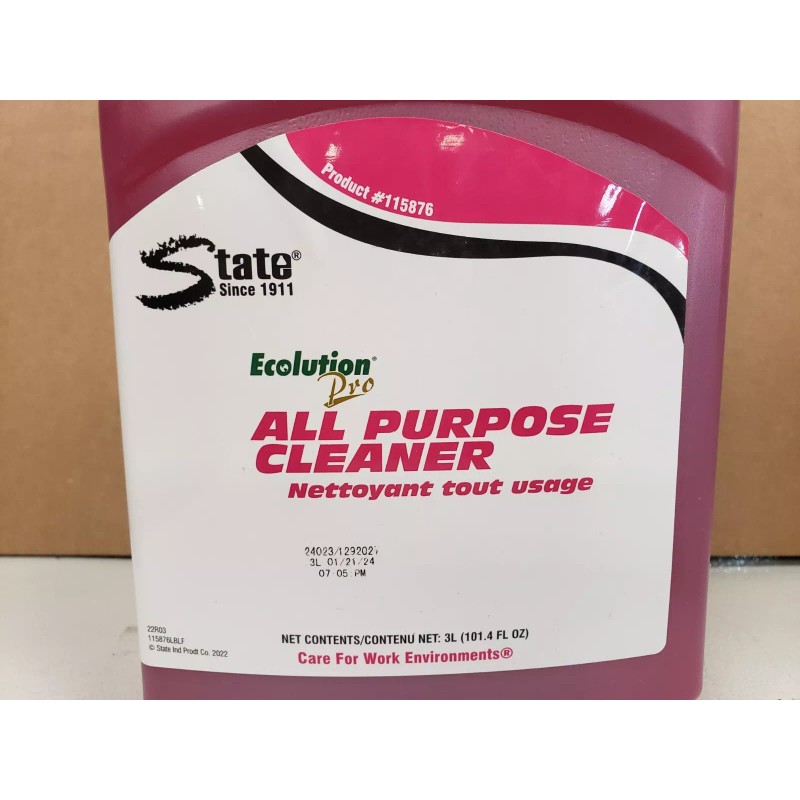 State Ecolution Pro All Purpose Cleaner Product# 115876- 3L (101.4