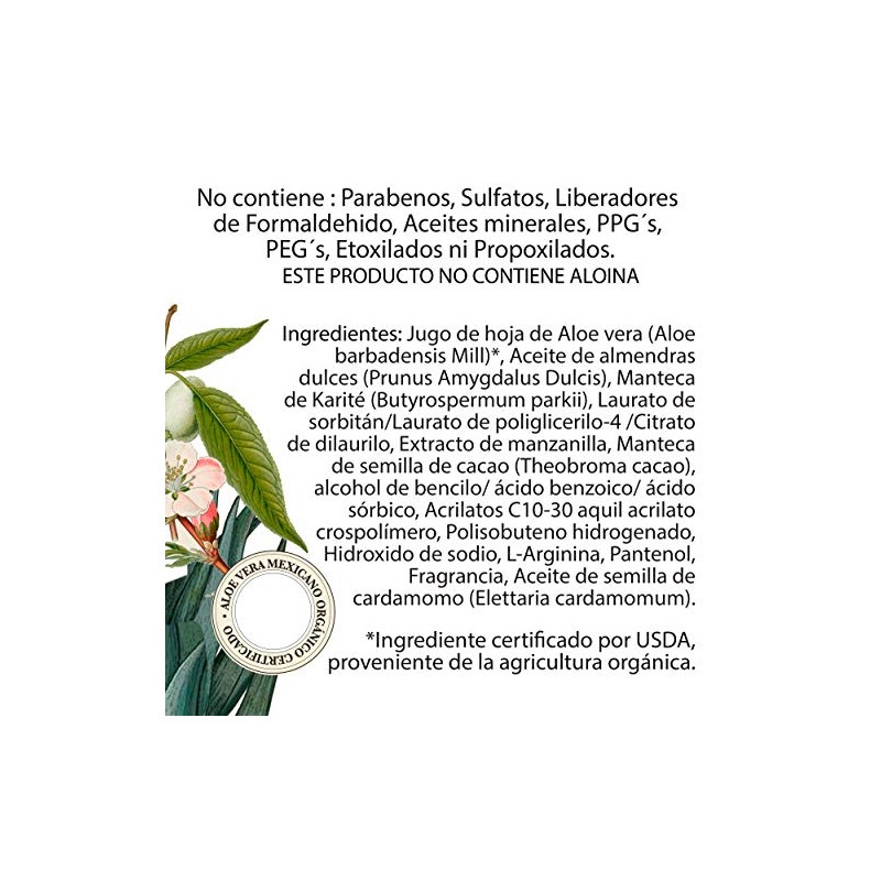 CREMA PROTECCIÓN DIARIA 75% ALOE VERA ORGÁNICO