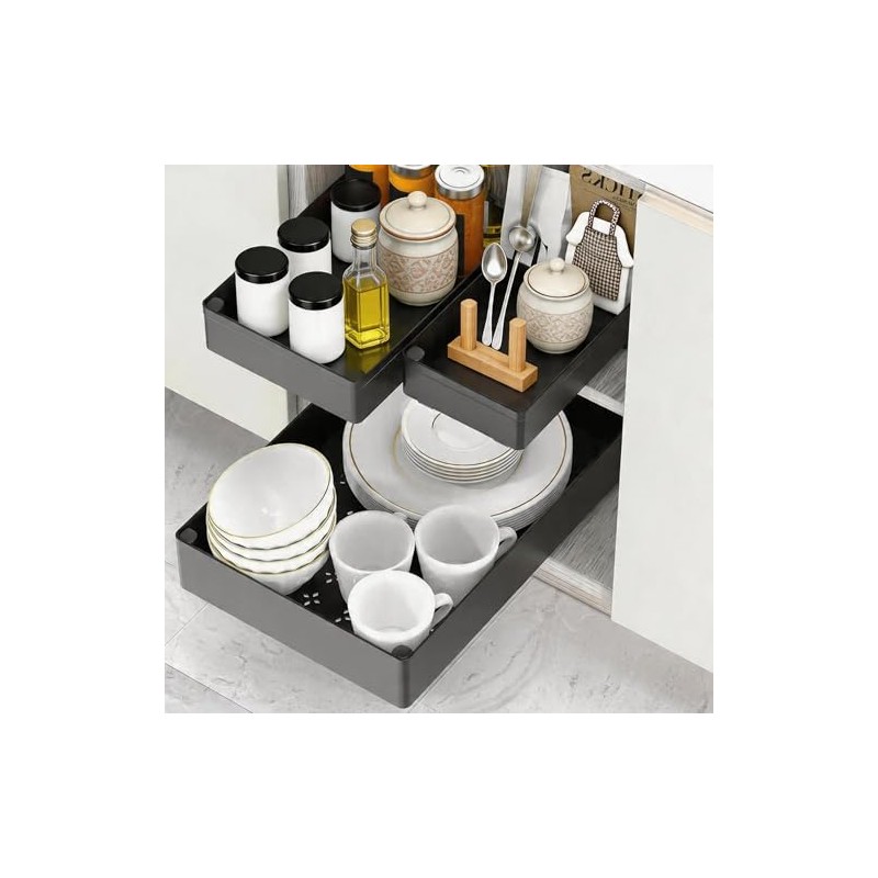 Under-sink cabinet organiser, extendable, kitchen shelf, 27 cm, metal |