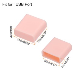 uxcell 40pcs USB Male Port Silicone Protectors Anti Dust Cap Cover Pink