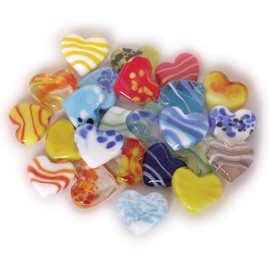 Glass Hearts flat, 24 pcs.
