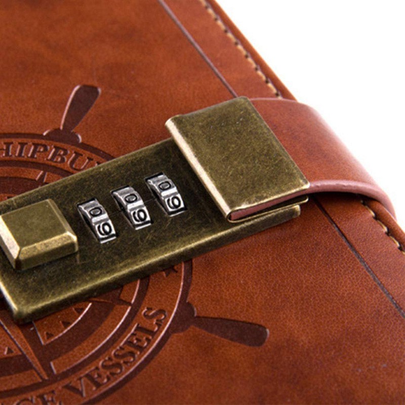Notebook with Lock, B6 PU Leather Journal Diary with Pen