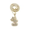 Fashion 21 Iced Out Crown Tilted Bubble Initial Letter Pendant