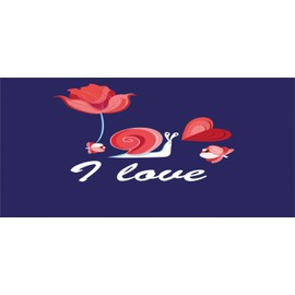 Ambesonne Snail Pencil Pen Holder, I Love You are My Home Theme with Blooms Valentine's Hearts Love, Ceramic Pencil Holder for Desk Office Accessory, 3.6" X 3.2", Dark Pink Indigo