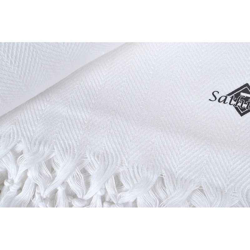 Sathiyas Supreme Turkish Cotton Bath Towel-2pcs Combo (White)