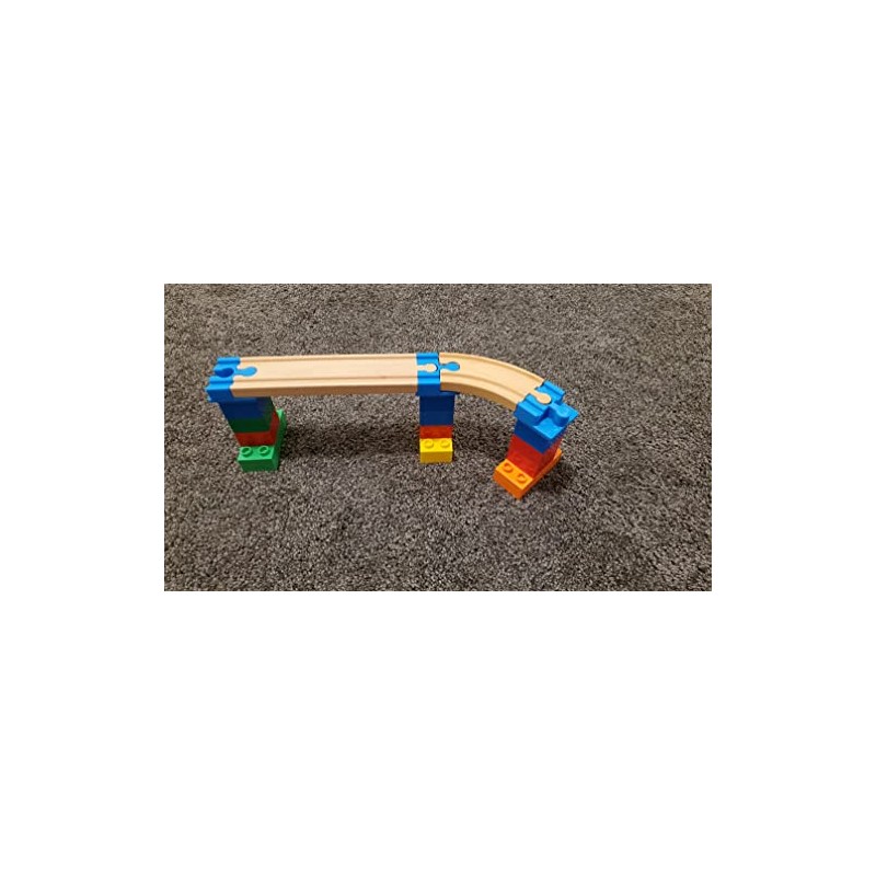 SpeedFreakCNC 5pc Duplo Bricks to Brio Compatible Wooden Train Track