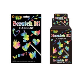 KandyToys Scratch It! Rainbow Scratch Art Kids Art Kit With Stencils
