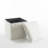 Urban Lifestyle White Mongolian Fur Collapsible Storage Ottoman with Lid,