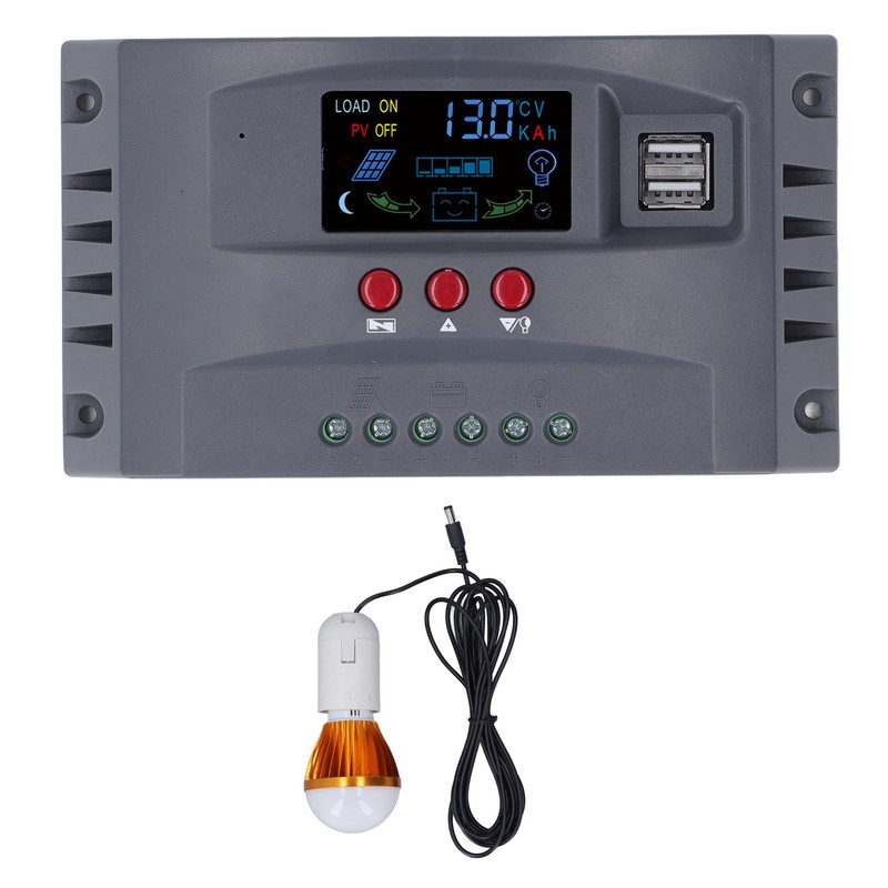 Solar Charge Controller with Light LCD MPPT Overcurrent Protection Solar