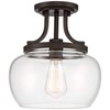 Regency Hill Kristov Industrial Rustic Farmhouse Ceiling Light Semi Flush-Mount