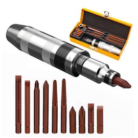 12 PCS Hammer Impact Screwdriver Set with S2 Alloy Steel Bits, Manual Hand Impact Driver, Destornillador de Impacto, Desarmador de Golpe, Includes Broken Bolt and Rust Screw Extractors