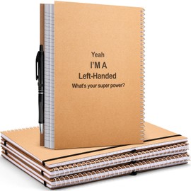 Jutom 6 Pcs Left Handed Notebooks for Left Handed People Gifts Spiral Wire Bound Notebooks 100 Pages College Ruled Lefty Spiral Journal School Supplies Gifts, Hard Cover(5 x 8 Inch)