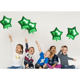 [10 Pack] Star Shape Foil Balloons, 18" Mylar Aluminum Foil Balloons 45cm Decorations for Birthday Party Wedding Engagement Party Celebration Holiday Show Party Activities (Green, 18 Inch)