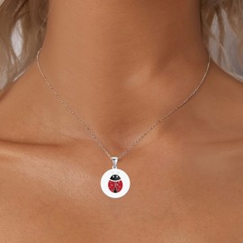 TIZU Ladybug Necklace Cute Red Ladybird Pendant Necklace Jewelry for Women Daughter Gifts