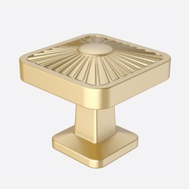 9BUILD 10 Pack 1.2 Inch Brushed Gold Square Cabinet Knobs - Kitchen Drawer Hardware for Dressers and Cabinets