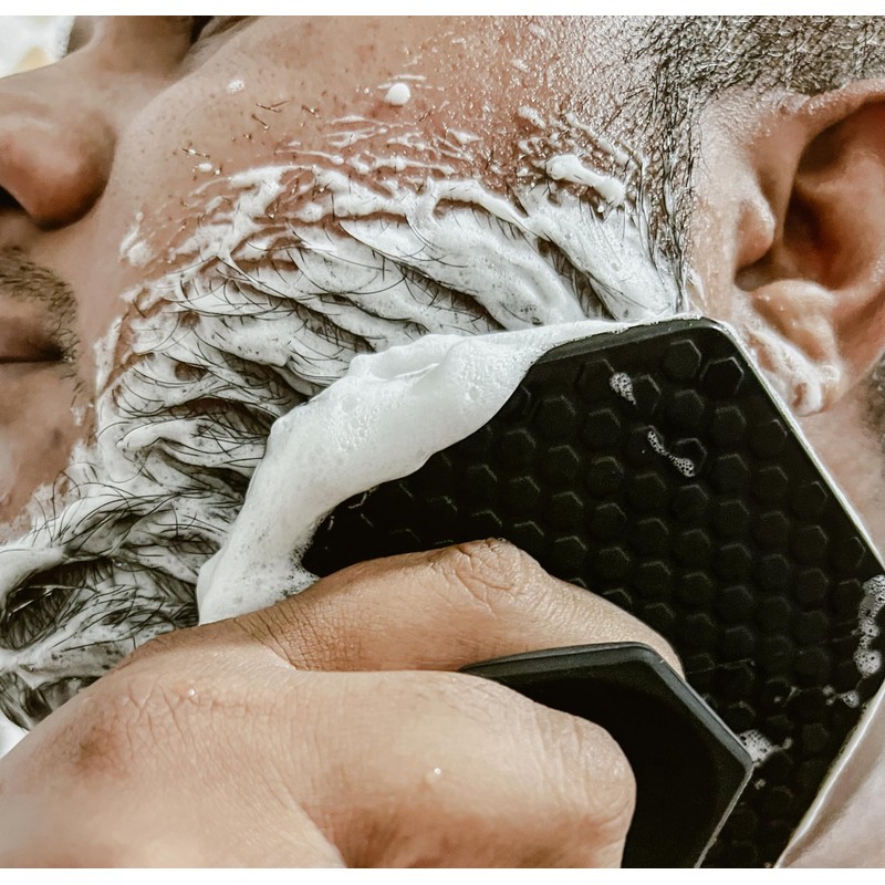 The BEARD BLACK Silicone Beard Scrubber, Facial Hair Exfoliator Brush,