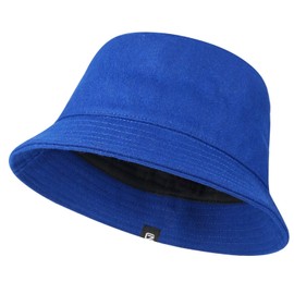 GADIEMKENSD Winter Bucket Hat Premium Wool Packable Plain Colours Unisex Warm Hat, blue