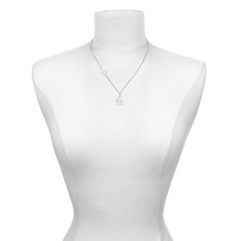 Delight Jewelry Silvertone Westie Silhouette Heart - Class of 2026 Delicate Bar Necklace, 18.75"